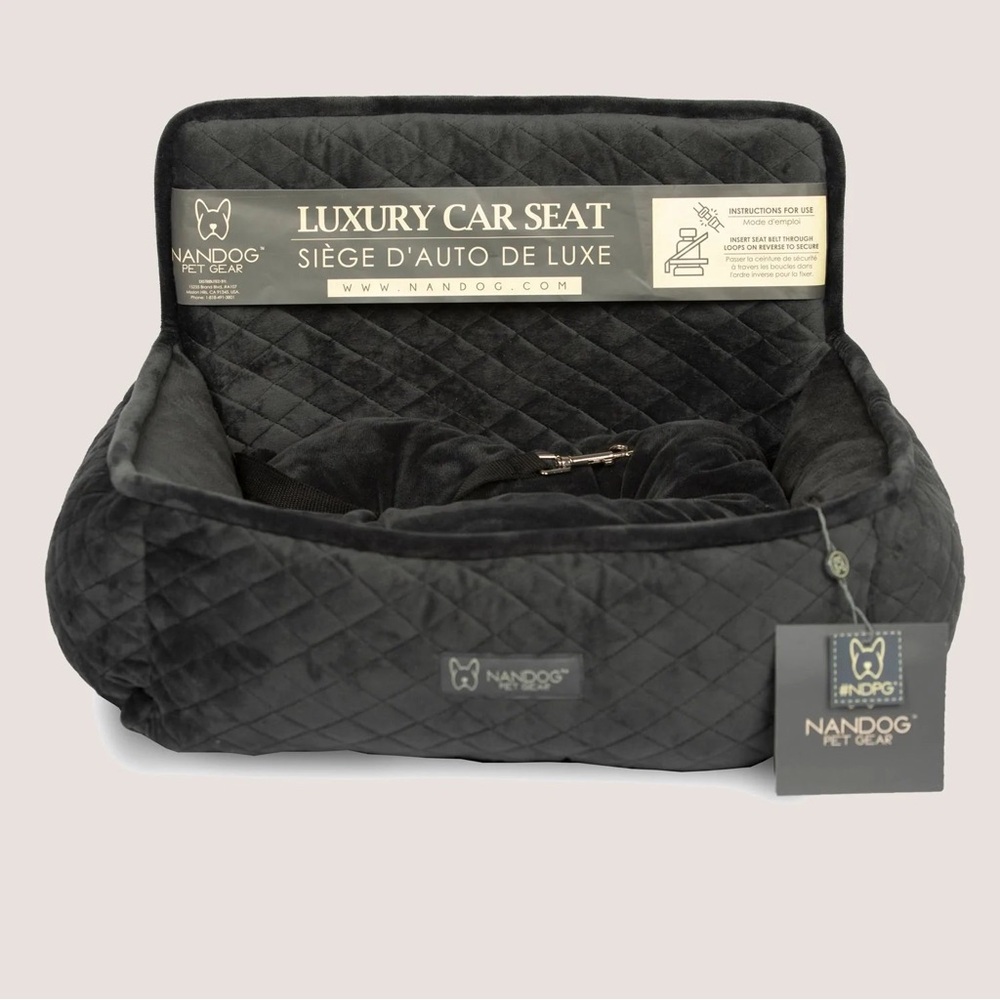 Nandog Pet Gear Luxury Dog Car Seat Dark Gray